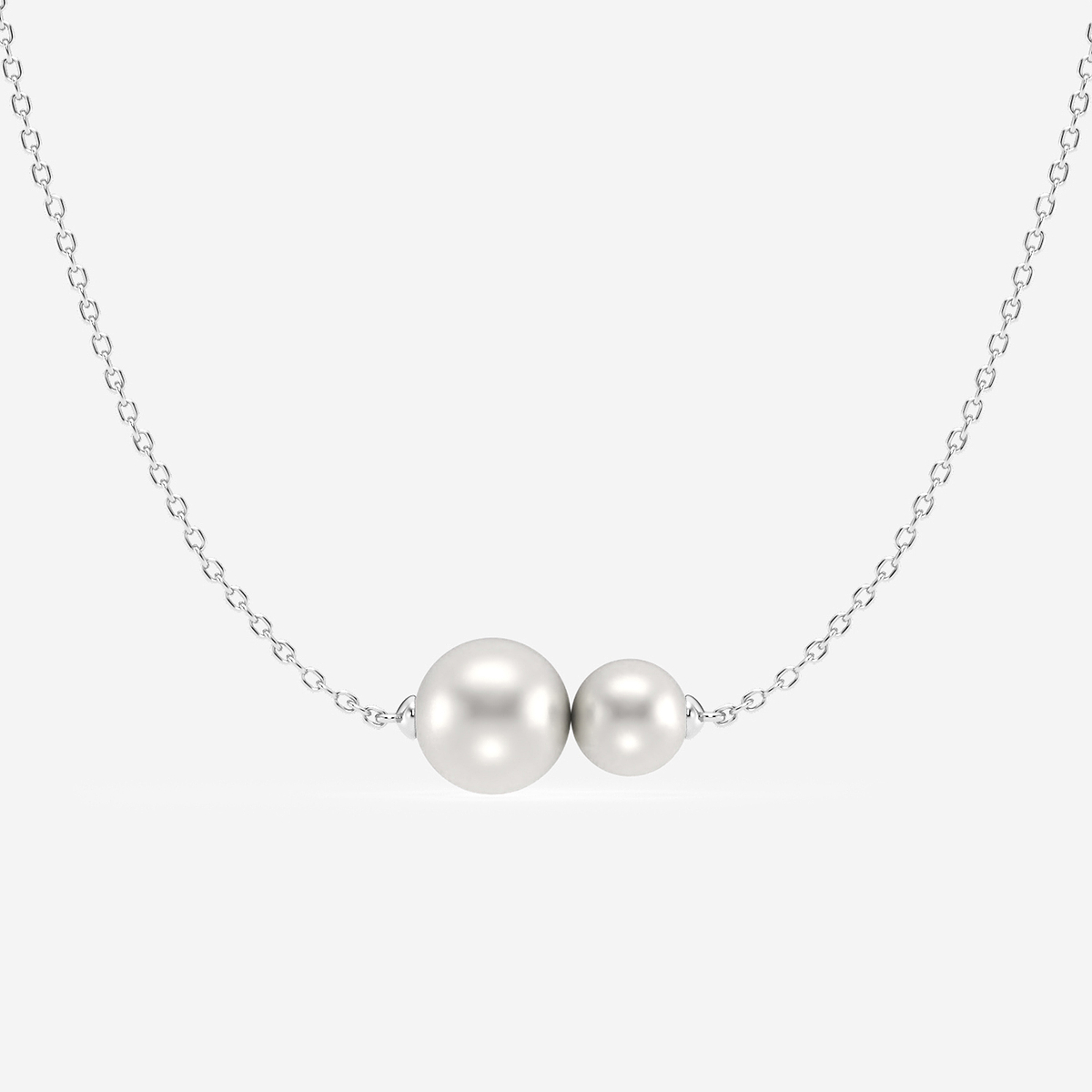 Additional Image 1 for  5.5 - 8.0 mm Cultured Freshwater Pearl Double Stone Adjustable Necklace